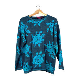 Vintage Women's Robinsons Red Bag Floral Sweater L